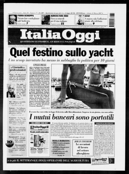 Italia oggi : quotidiano di economia finanza e politica